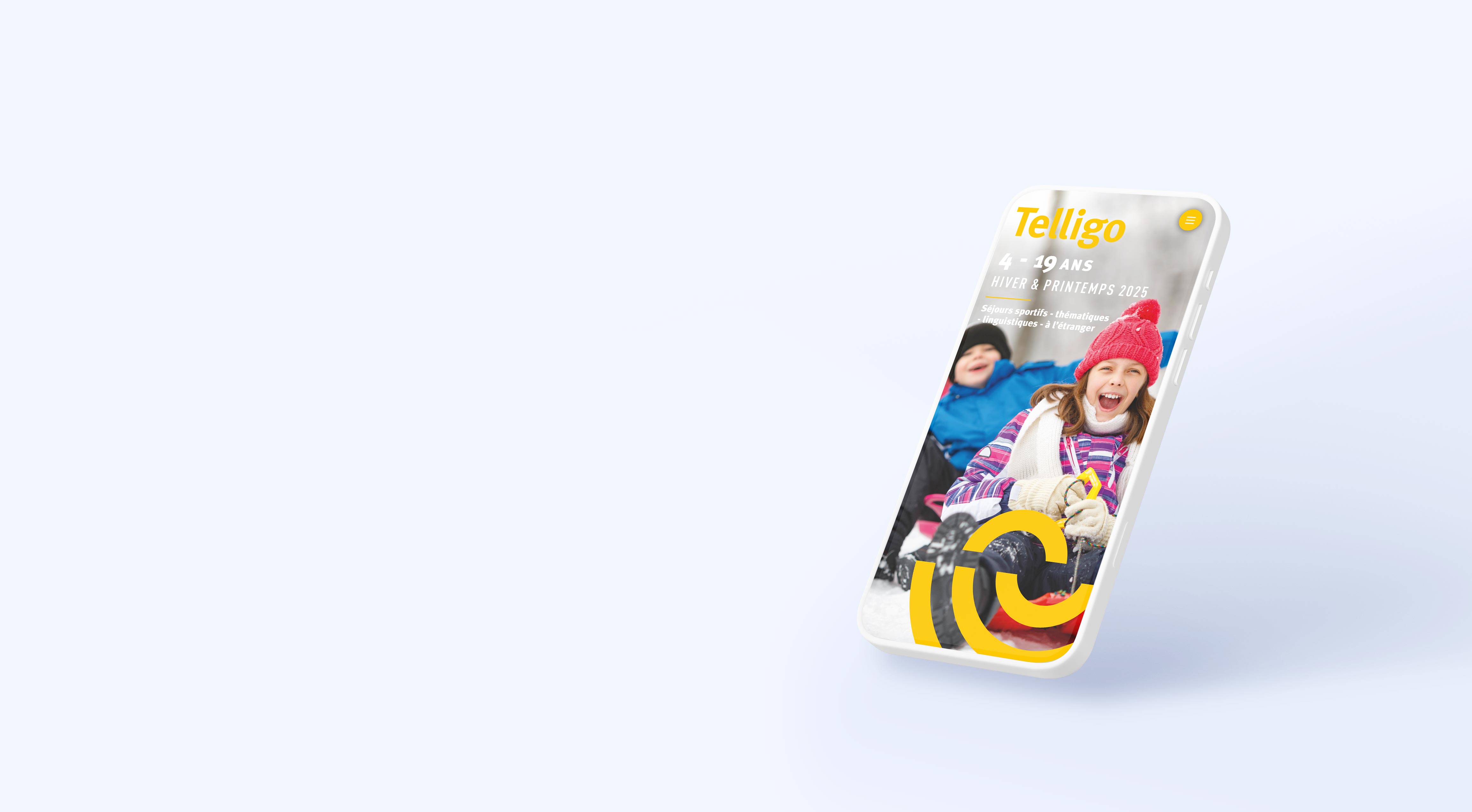 Brochure Telligo en version Mobile First sur smartphone